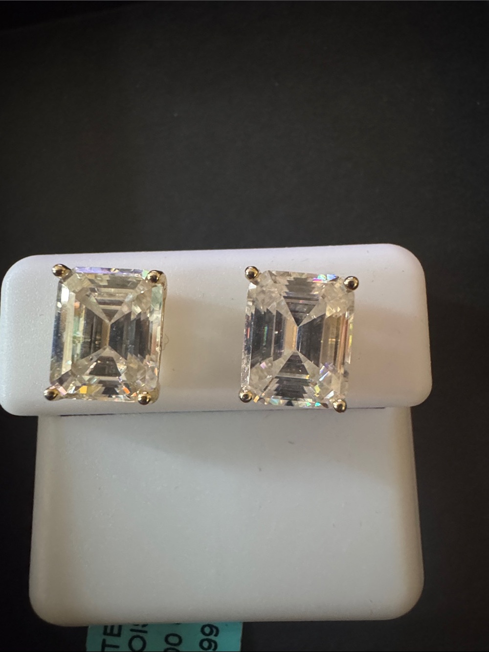 8.00 CTW VVS D-color moissanite stud earrings in Gold over sterling silver 925